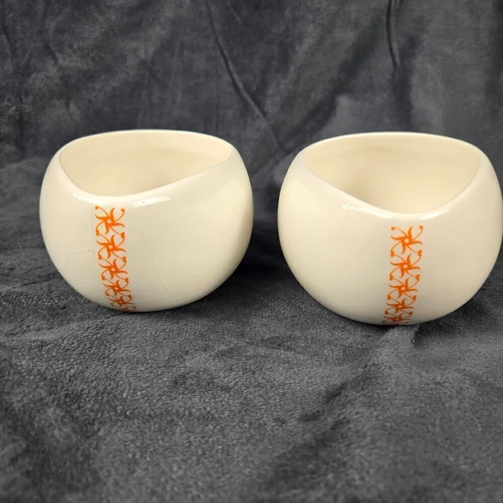 Pair of Chocolate by the Bald Man Max Brenner Hug Mugs White Ceramic